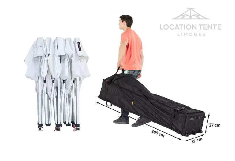 Tonnelle pliante 4x4m, sac de transport — Location Tente Limoges (LTL)